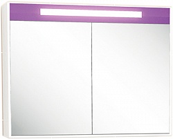 Зеркало - шкаф "Рондо"86см, фиолетовый, светильник, вык.розетка<br>